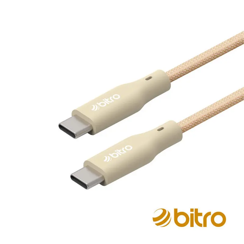 bitro C-C編織傳輸快充線1.2M-奶茶杏  BC612CC-MT