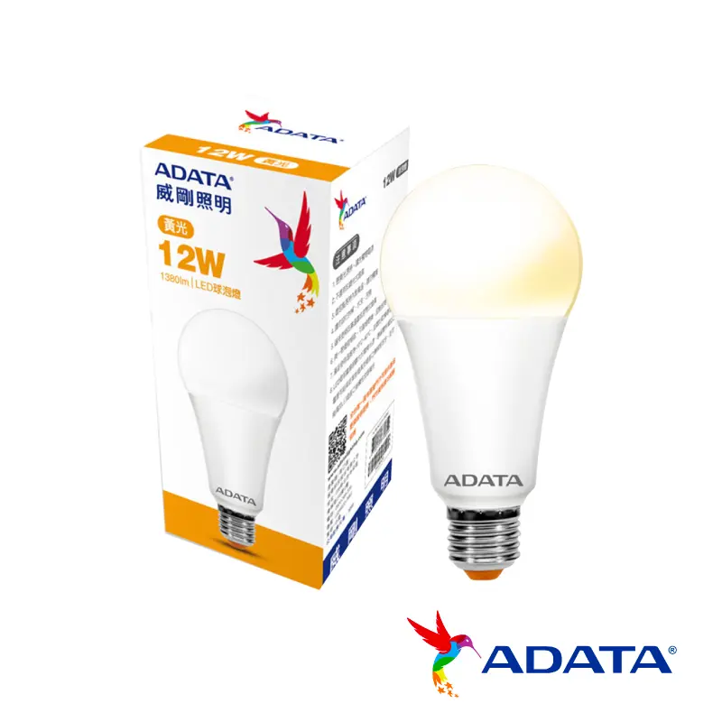 ADATA 12W 高效能LED球泡燈 黃光  AL-BUA22C2-12W30C