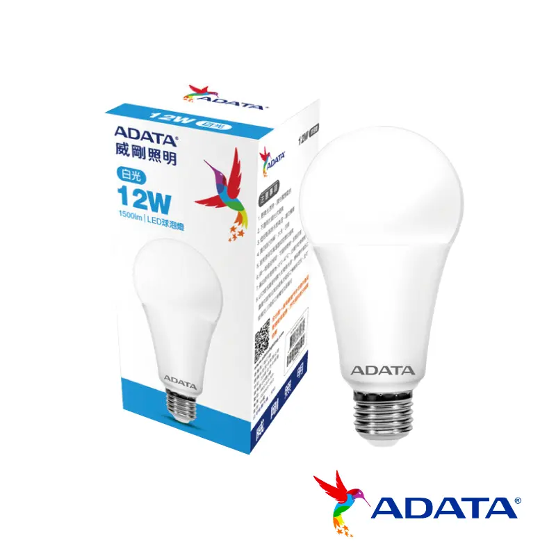 ADATA 12W 高效能LED球泡燈 白光  AL-BUA22C2-12W65C