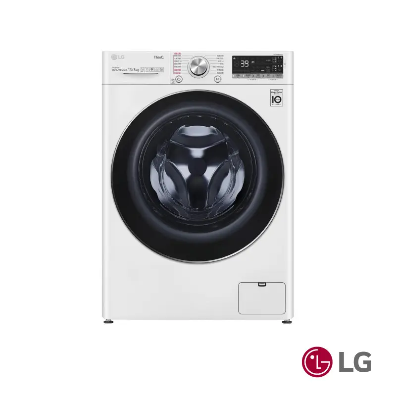 LG13KG蒸氣洗脫烘滾筒洗衣機白  WD-S13VDW