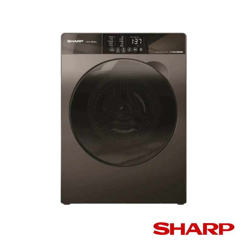 SHARP12.5公斤洗脫滾筒洗衣機黑  ES-FKS125WT