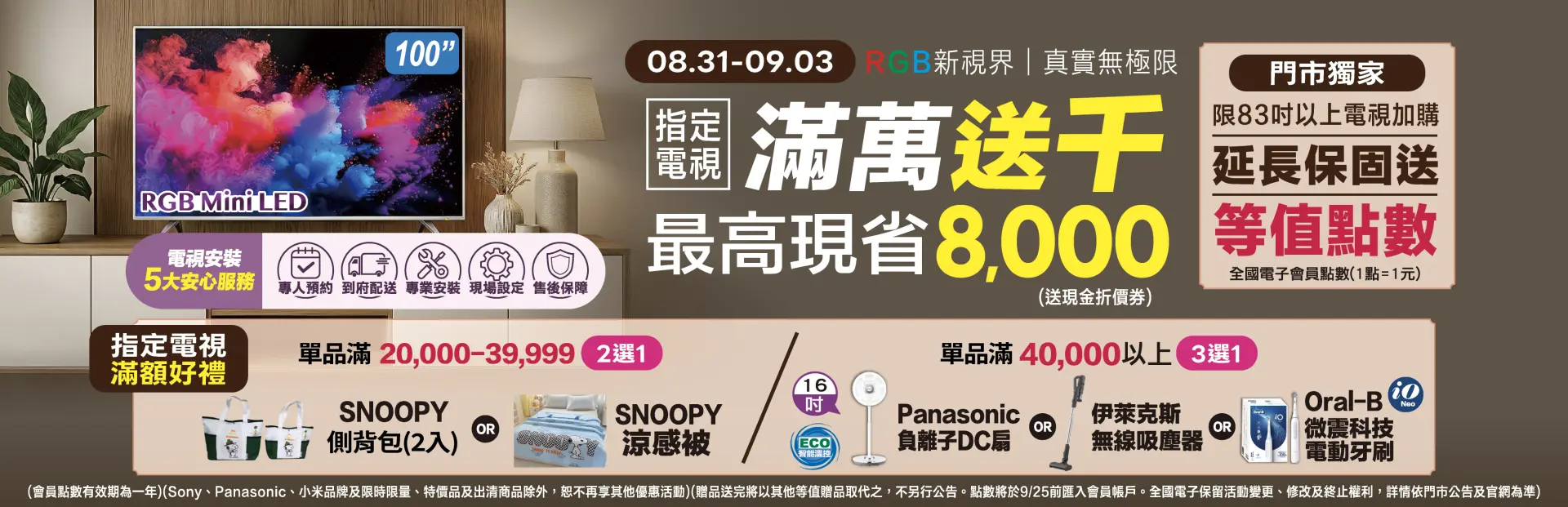 電視滿萬送千點