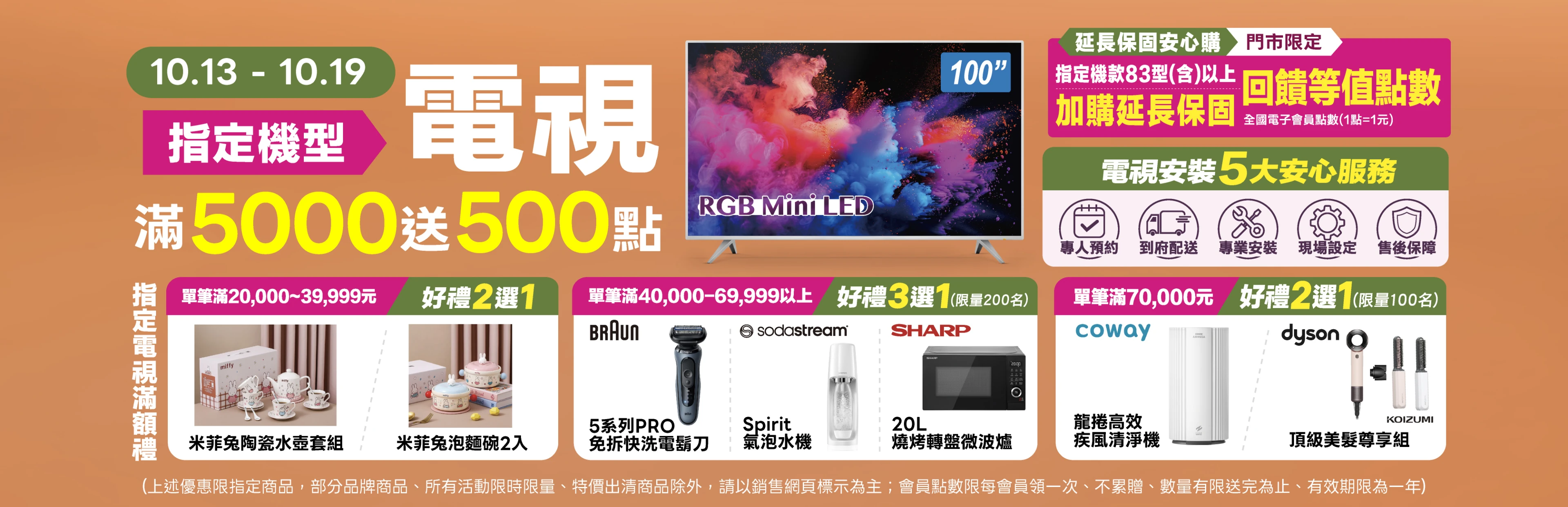 全國電子電視滿5000送500點